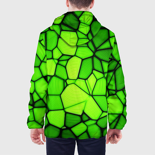 Мужская куртка Зеленая мозаика / 3D-Белый – фото 4