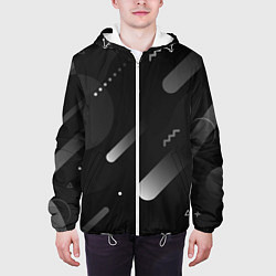 Куртка с капюшоном мужская Падение комет в космосе, цвет: 3D-белый — фото 2