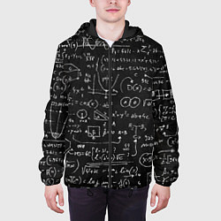 Куртка с капюшоном мужская Математические формулы, цвет: 3D-черный — фото 2