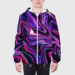 Куртка с капюшоном мужская Abstract Fluid, цвет: 3D-белый — фото 2