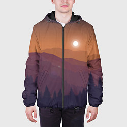 Куртка с капюшоном мужская Горы, цвет: 3D-черный — фото 2