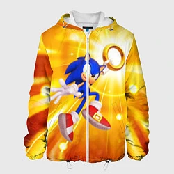 Куртка с капюшоном мужская Sonic, цвет: 3D-белый