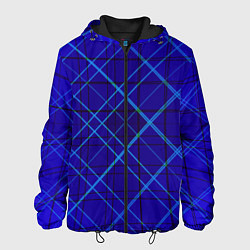 Куртка с капюшоном мужская Сине-черная геометрия 3D, цвет: 3D-черный