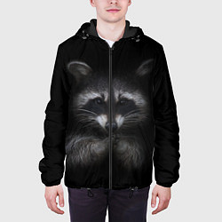 Куртка с капюшоном мужская Енот, цвет: 3D-черный — фото 2