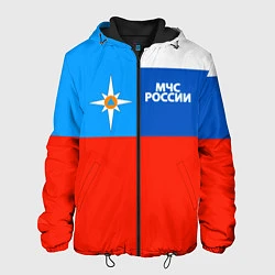 Куртка с капюшоном мужская Флаг МЧС России, цвет: 3D-черный