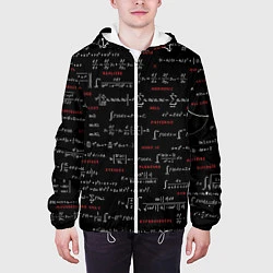 Куртка с капюшоном мужская Математические формулы, цвет: 3D-белый — фото 2