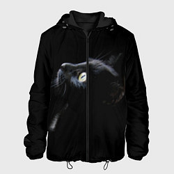 Куртка с капюшоном мужская Кот, цвет: 3D-черный