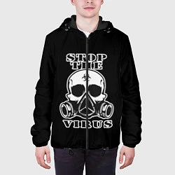 Куртка с капюшоном мужская Stop The Virus, цвет: 3D-черный — фото 2
