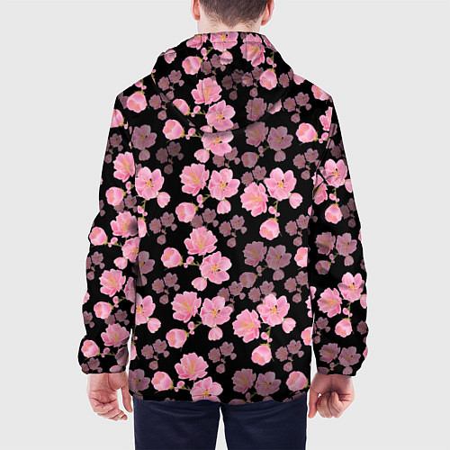 Мужская куртка Цветок сакуры / 3D-Белый – фото 4