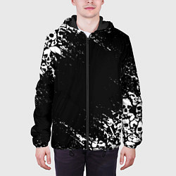 Куртка с капюшоном мужская БЕЛЫЕ ЧЕРЕПА, цвет: 3D-черный — фото 2