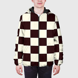 Куртка с капюшоном мужская Шахматка, цвет: 3D-черный — фото 2
