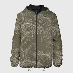 Куртка с капюшоном мужская Листья пальмы, цвет: 3D-черный