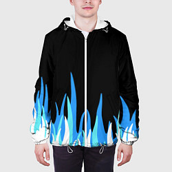 Куртка с капюшоном мужская Синее пламя, цвет: 3D-белый — фото 2