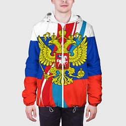 Куртка с капюшоном мужская Герб России, цвет: 3D-белый — фото 2