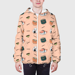 Куртка с капюшоном мужская Суши, цвет: 3D-белый — фото 2