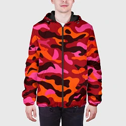 Куртка с капюшоном мужская CAMOUFLAGE RED, цвет: 3D-черный — фото 2