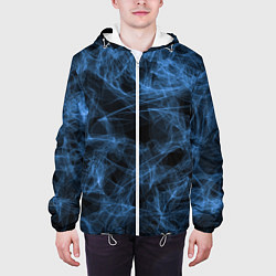 Куртка с капюшоном мужская Синий дым, цвет: 3D-белый — фото 2