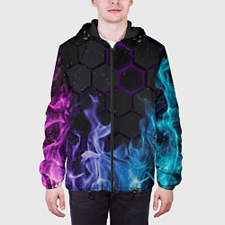 Куртка с капюшоном мужская Fire, цвет: 3D-черный — фото 2