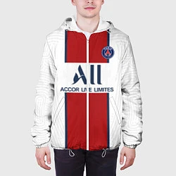 Куртка с капюшоном мужская PSG away 20-21, цвет: 3D-белый — фото 2