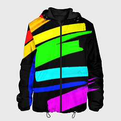 Куртка с капюшоном мужская НЕОНОВЫЕ КРАСКИ, цвет: 3D-черный