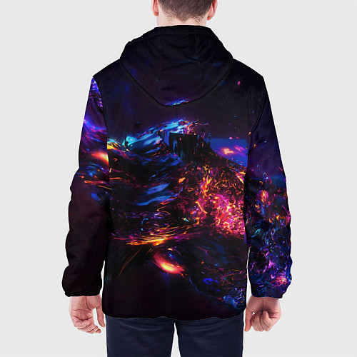 Мужская куртка ФРАКТАЛЬНЫЙ НЕОН / 3D-Черный – фото 4
