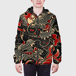 Куртка с капюшоном мужская Dsquared tatoo DRAGON, цвет: 3D-черный — фото 2