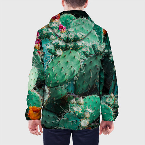 Мужская куртка Кактусы с цветами реализм / 3D-Белый – фото 4