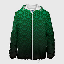 Мужская куртка Узор зеленая чешуя дракон
