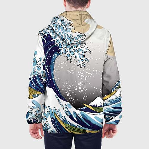 Мужская куртка The great wave off kanagawa / 3D-Белый – фото 4