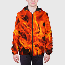Куртка с капюшоном мужская ОГОНЬ, цвет: 3D-черный — фото 2