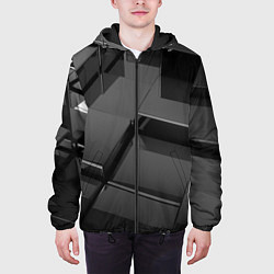 Куртка с капюшоном мужская ПЛИТЫ 3D, цвет: 3D-черный — фото 2