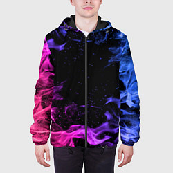 Куртка с капюшоном мужская ОГОНЬ НЕОН, цвет: 3D-черный — фото 2