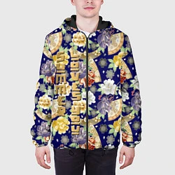 Куртка с капюшоном мужская Пионы Японии Summer Loves You, цвет: 3D-черный — фото 2