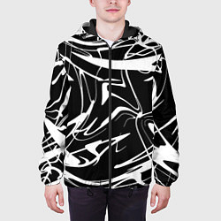 Куртка с капюшоном мужская АБСТРАКЦИЯ, цвет: 3D-черный — фото 2