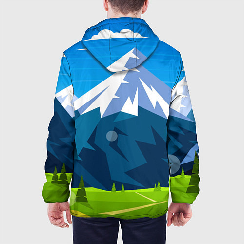 Мужская куртка Горы пейзаж природа вектор / 3D-Белый – фото 4