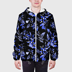 Куртка с капюшоном мужская Ночные цветы, цвет: 3D-белый — фото 2