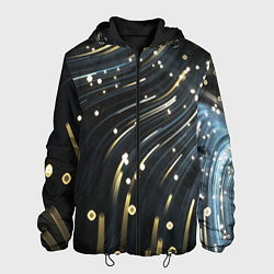 Куртка с капюшоном мужская Абстракция искры полосы боке, цвет: 3D-черный