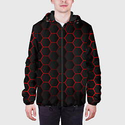 Куртка с капюшоном мужская 3D black & red, цвет: 3D-черный — фото 2