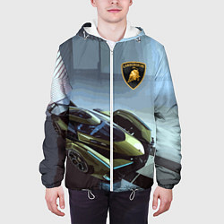 Куртка с капюшоном мужская Lamborghini - motorsport extreme, цвет: 3D-белый — фото 2