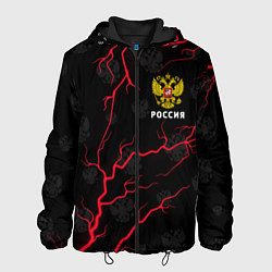 Куртка с капюшоном мужская РОССИЯ RUSSIA, цвет: 3D-черный
