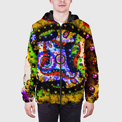 Куртка с капюшоном мужская Абстрактный рисунок, цвет: 3D-черный — фото 2
