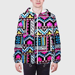 Куртка с капюшоном мужская Ацтеки, цвет: 3D-белый — фото 2