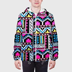 Куртка с капюшоном мужская Ацтеки, цвет: 3D-белый — фото 2