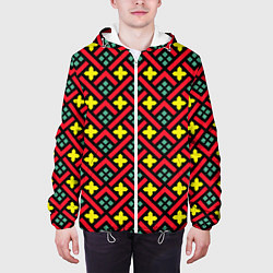 Куртка с капюшоном мужская Abstract cross armor, цвет: 3D-белый — фото 2