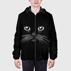 Куртка с капюшоном мужская Кошачья моська, цвет: 3D-черный — фото 2