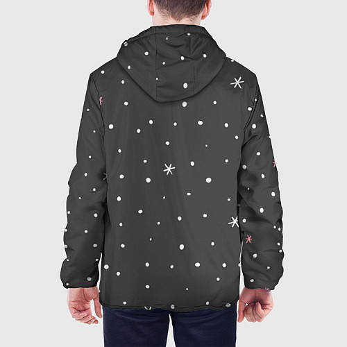 Мужская куртка Снежинки и звёзды / 3D-Белый – фото 4