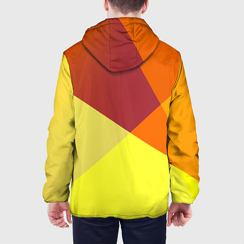 Мужская куртка Оранжевые углы / 3D-Белый – фото 4