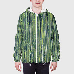 Куртка с капюшоном мужская Зеленый бамбук, цвет: 3D-белый — фото 2