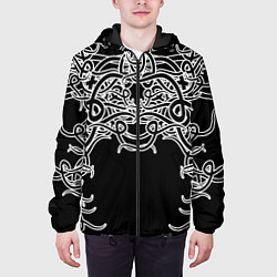Куртка с капюшоном мужская Фэнтези мотылёк, цвет: 3D-черный — фото 2