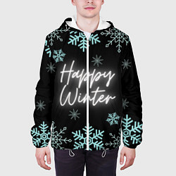 Куртка с капюшоном мужская Happy Winter, цвет: 3D-белый — фото 2